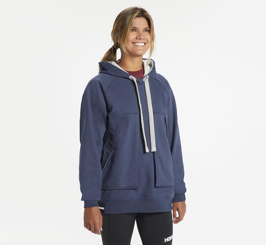 Hoka Australia One One Bondi - Mens Hoodie Navy - MHSWJ-9652